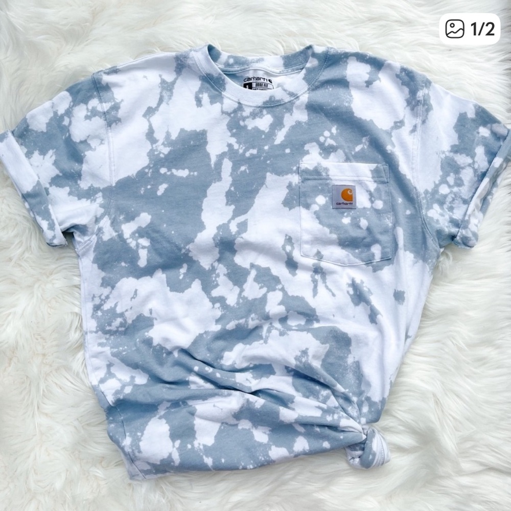 Carhartt Tourmaline Heather Bleach Tie Dye T-shirt Small New